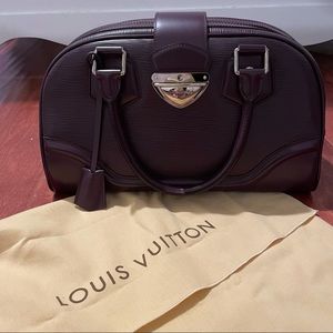 Louis Vuitton Montaigne GM Purple Epi Leather Bag